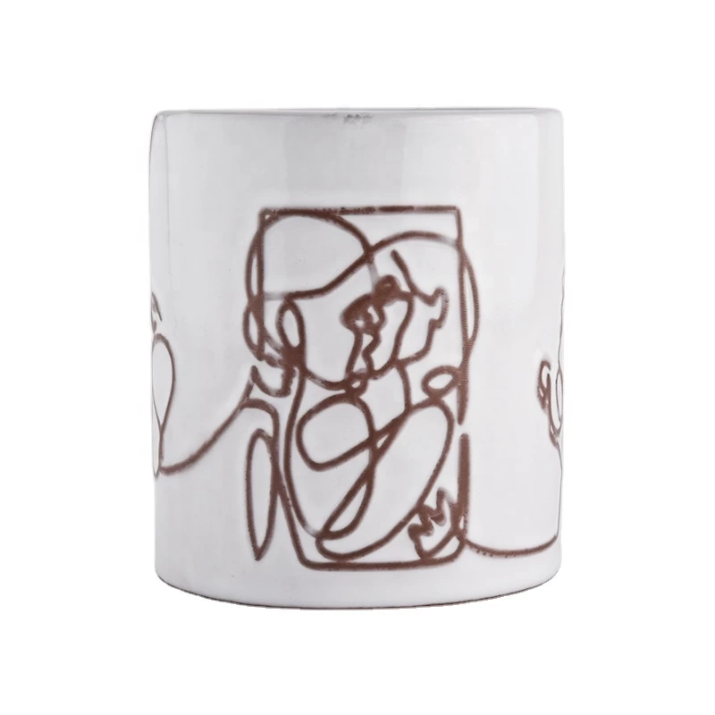 home decoration custom logo wedding decor ceramic candle jar