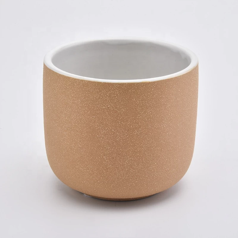 Customized matte votive ceramic candle container