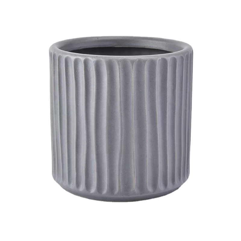 Coloured Candle container ceramic cylinder for home decor