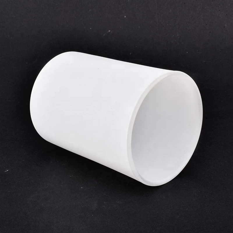 Decorative 350ml Matte White Glass Jars For Candle Making