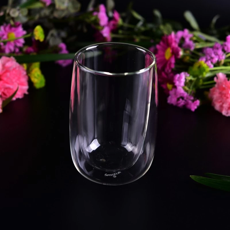 High borosilicate clear double wall glass for drinking