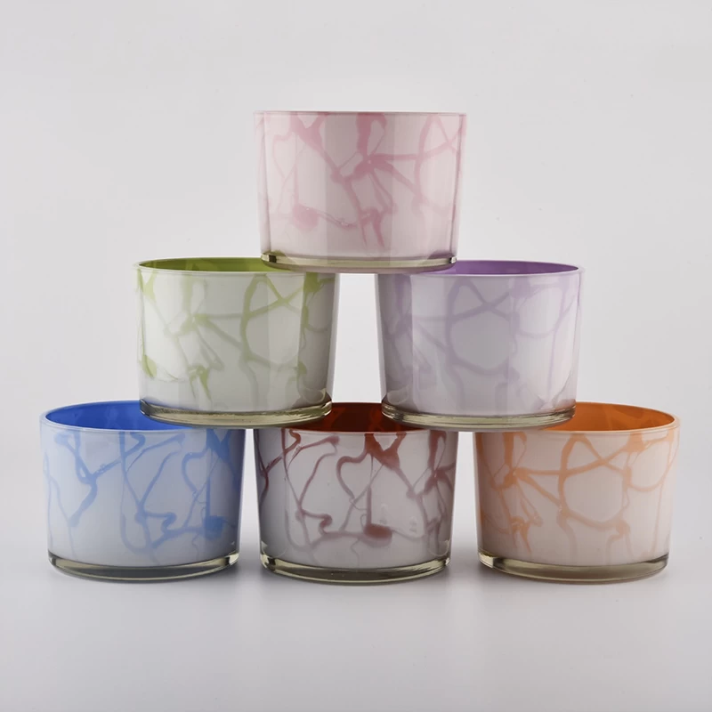 Fresh flower color glass candle jars