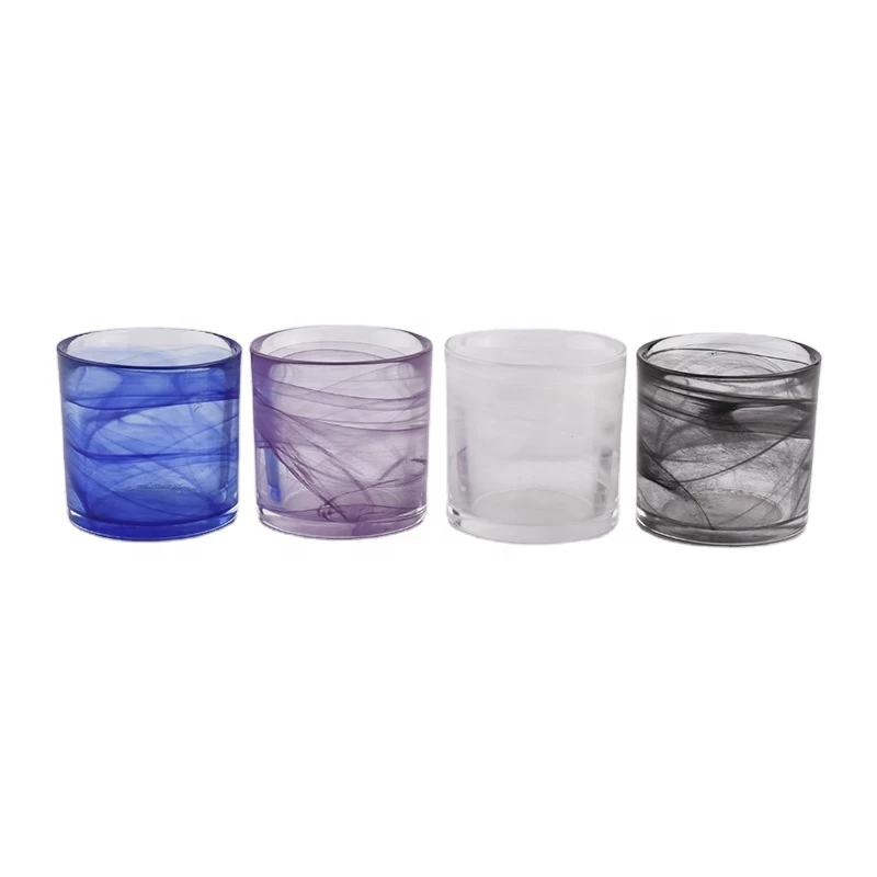 wholesale Popular luxury color process of glass candle holder for candle making