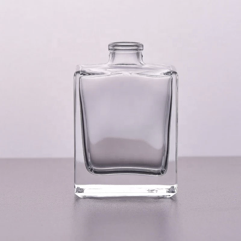 Transparent crystal square glass container double wall essential perfume spray bottle factory