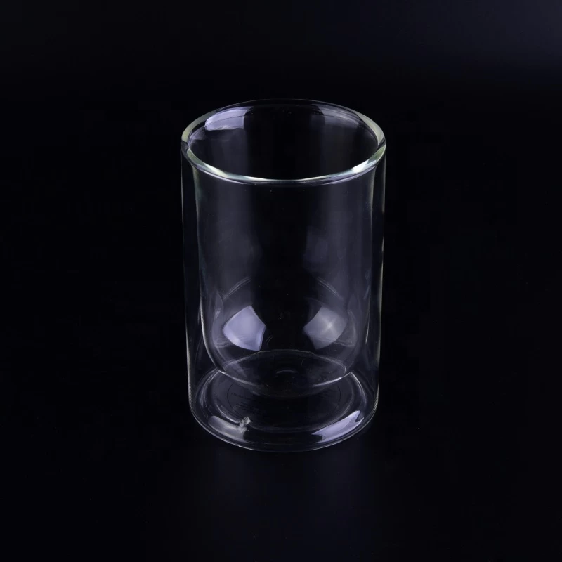 Transparent Borosilicate custom printed Glass water mug double wall cup