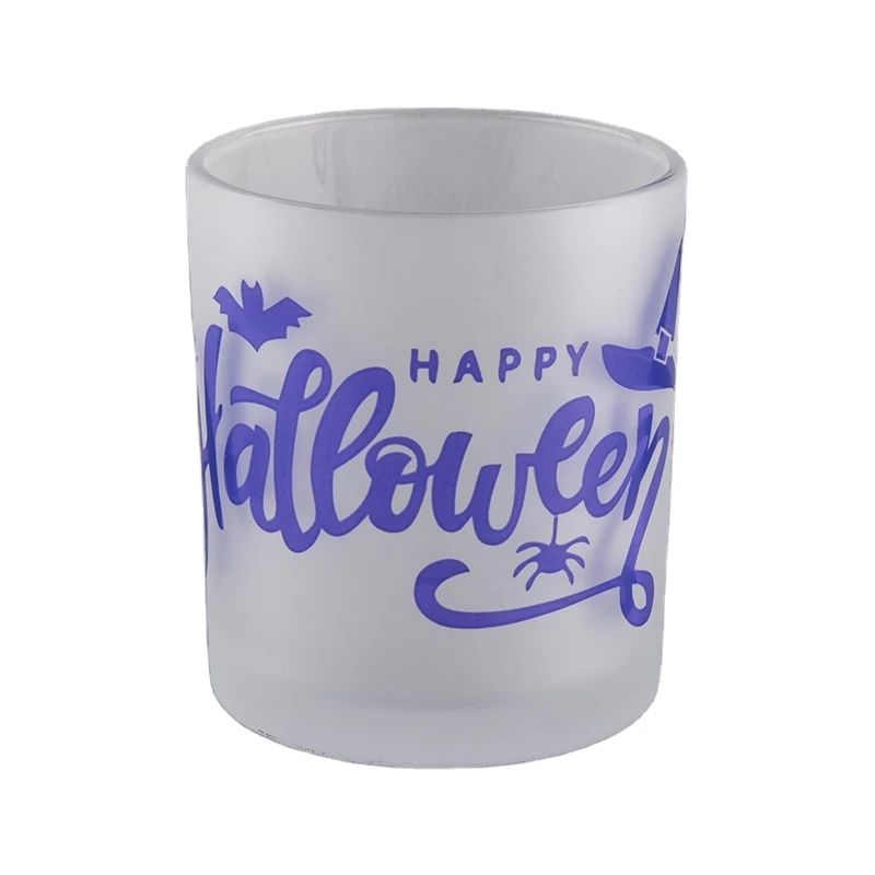Happy Hallows' Day decorative 10oz glass candle jars