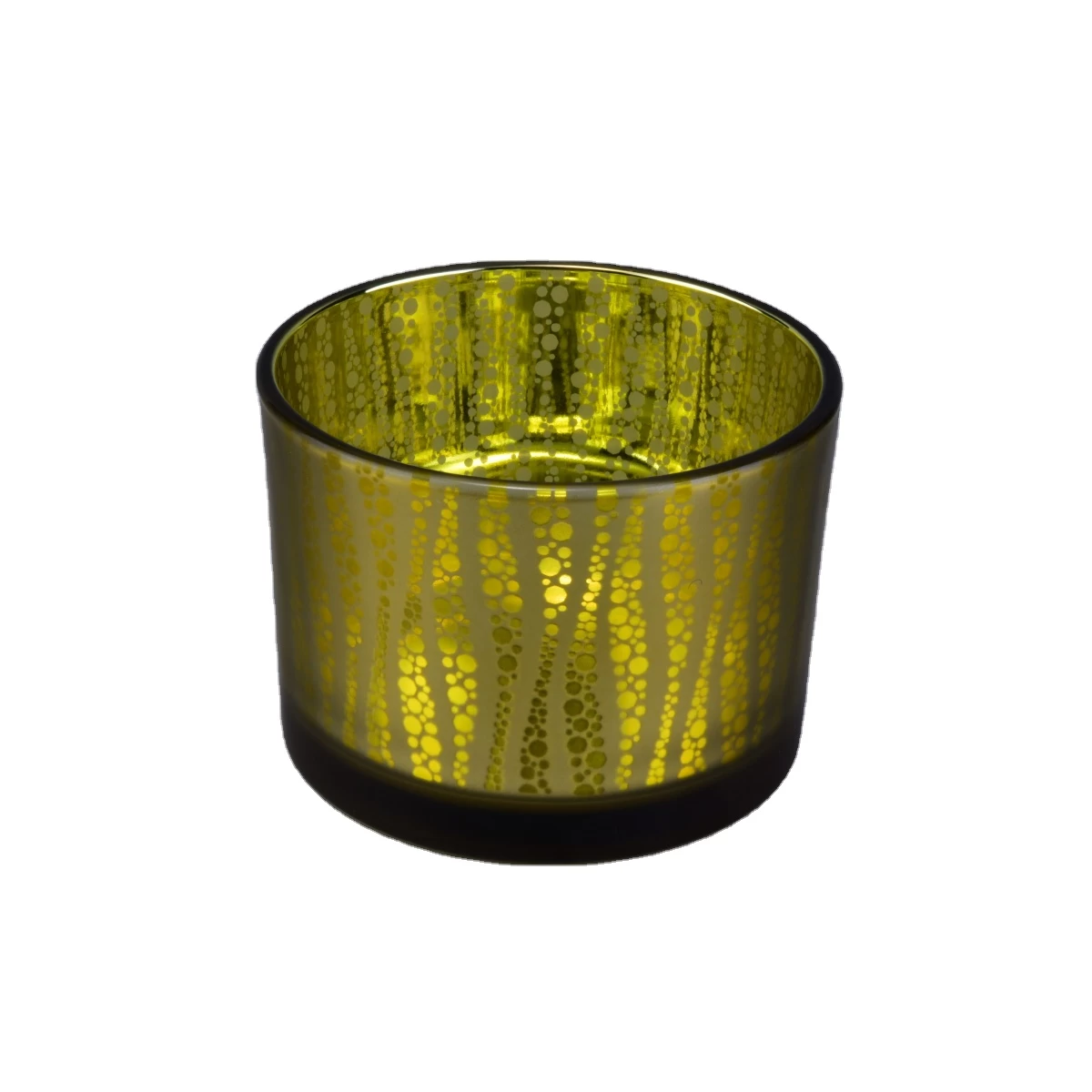 Manufacturers frosted gold luxury glass candle holder vessels