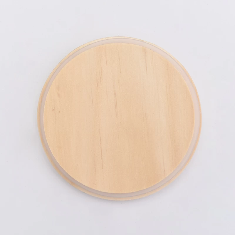 natural color wooden lid for candle jar customized logo wooden lid wholesale