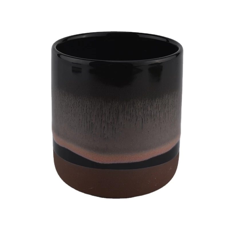 manufacturer unique ceramic empty brown painted jars candle