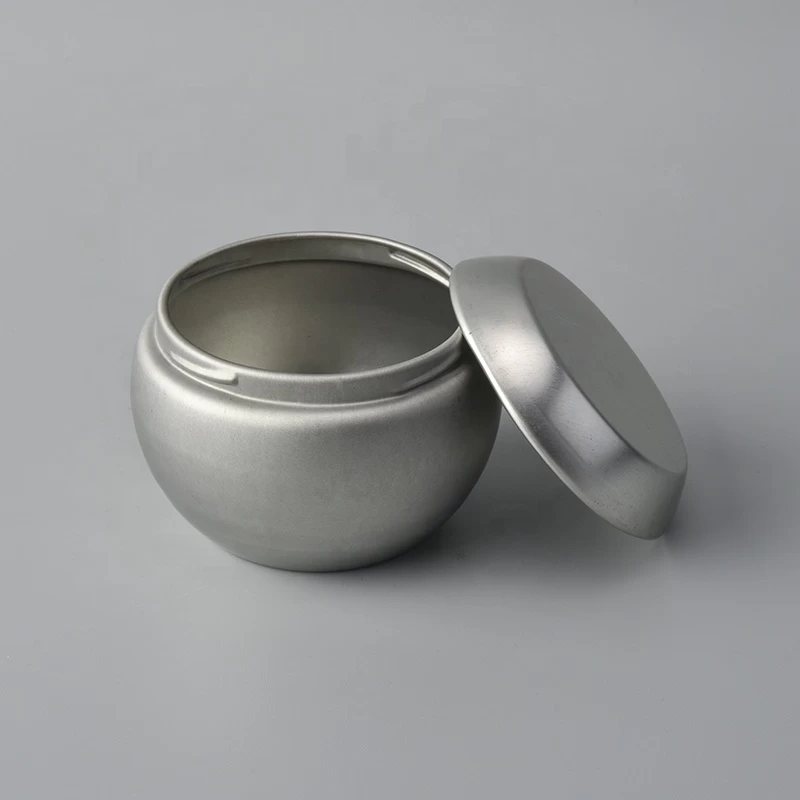 Custom silver tealight metal candle jar with stainless steel lid wholesales