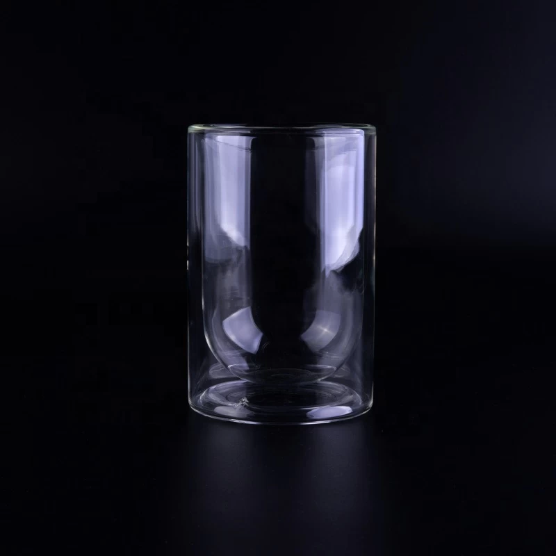 Transparent Borosilicate custom printed Glass water mug double wall cup