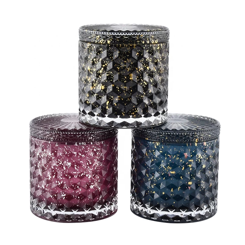 Wedding crystal candle glass candle jar with lid wholesales