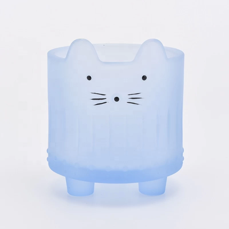 400ml cute blue luxury candle jar in Sunny Glassware