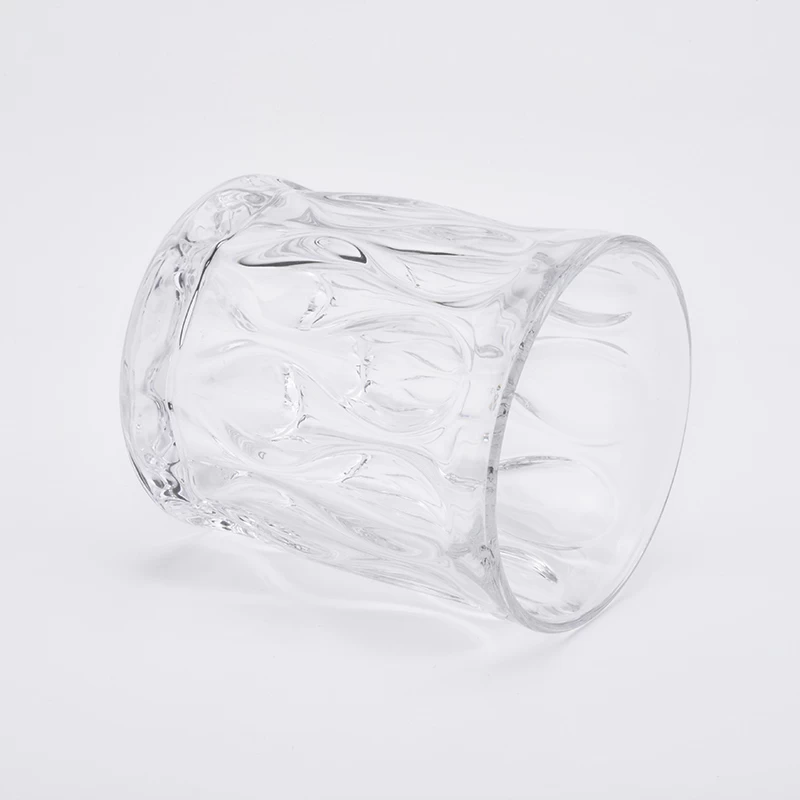 clear pattern glass jar for undecorated glass candle holder