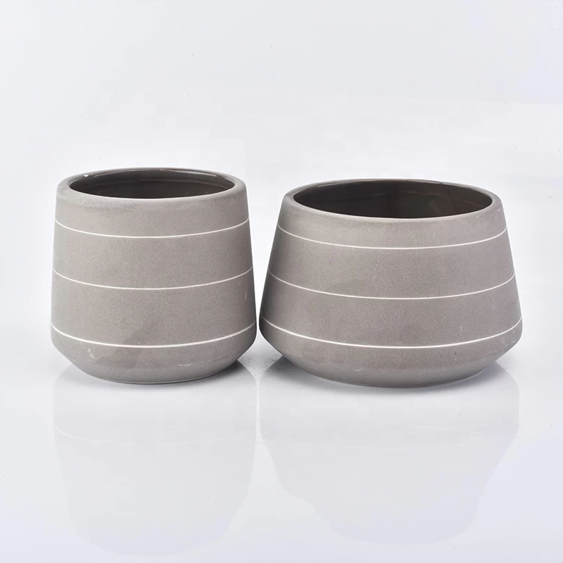 500ml Grey ceramic candle jar matte