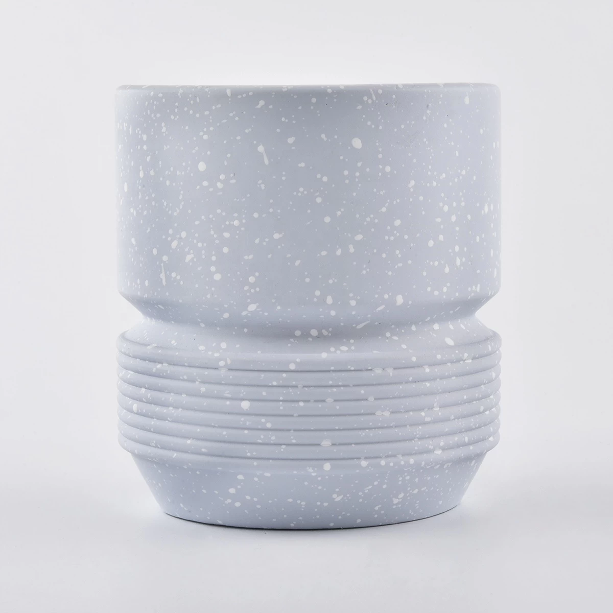 Sunny luxury empty blue cement concrete candle holders