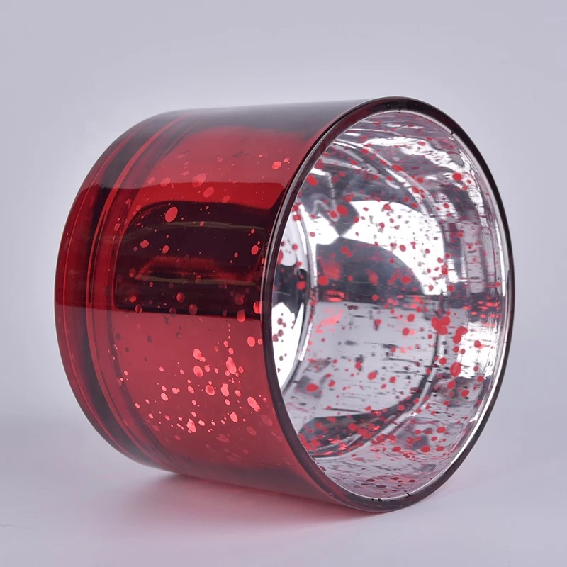 Wholesale mercury laser glass candle jars with wooden lid