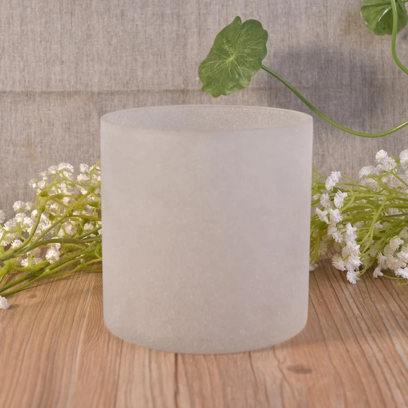 Empty matte jars for candle frosted glass candles holders home decoration use