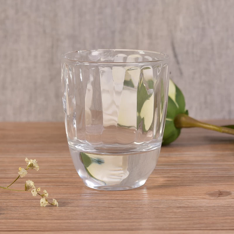 High White Votive Glass Candle Jar with Thick Bottom Base