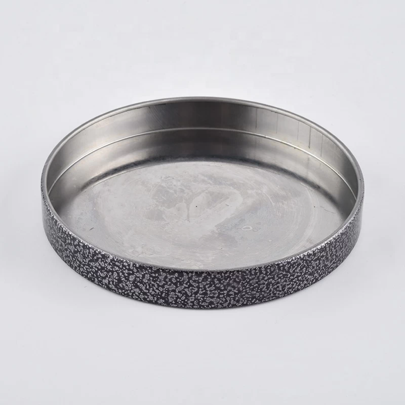 Wholesales round Custom grey metal lid for candle jars