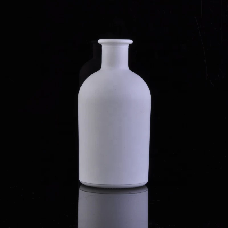 logo printing matte white glass oil diffuser bottle fragrance home decoration type supply
