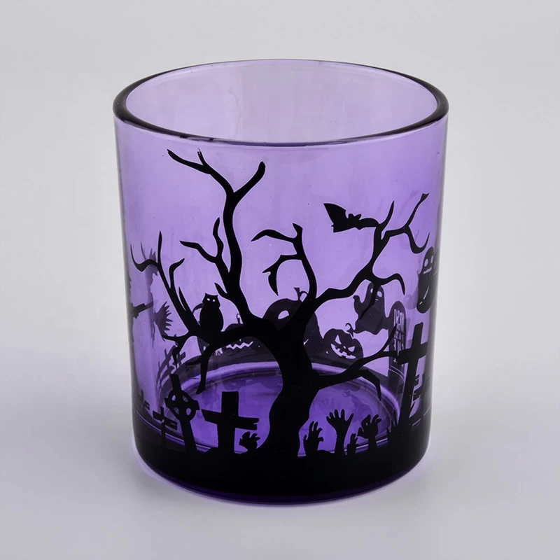 Sunny 8oz 10oz halloween empty glass candle holders home decoration
