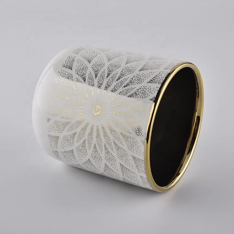 Factory price luxury empty white ceramic candle vessel holders