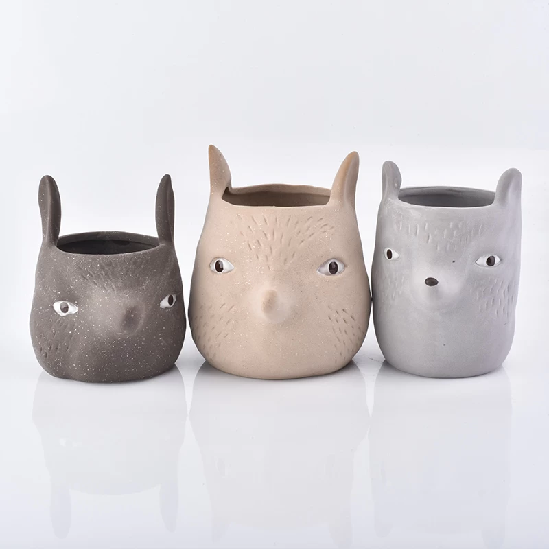 Animal-shaped empty matte votive candle jars ceramic candle vessel wedding decor supplier
