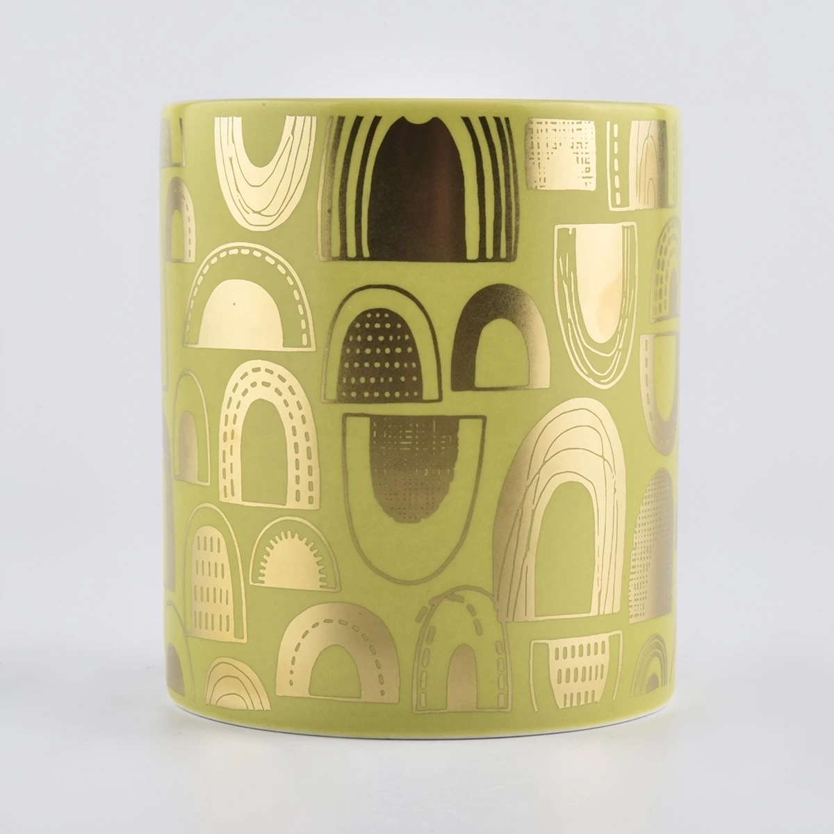 empty cylinder shape straight side fancy ceramic vintage candle jars with logo
