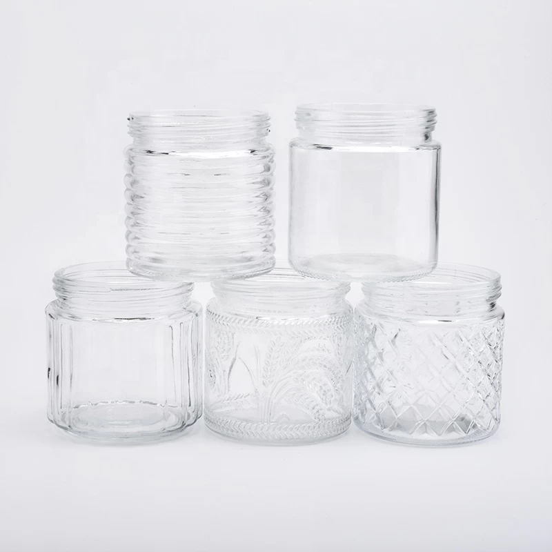 Cylinder striped crystal candle container tealight glass candles holder wedding decoration wholesales