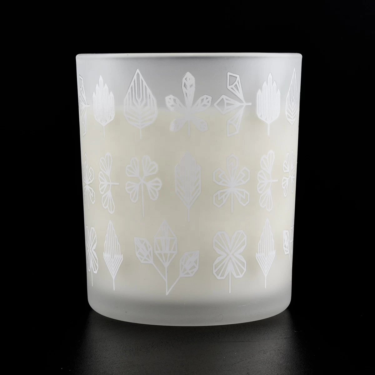 Sunny new design white frosted luxury glass candle jar for candle making