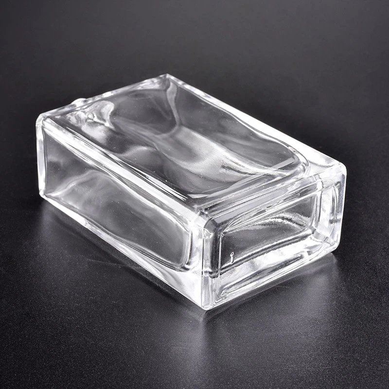 Vintage clear square glass container double perfume container wholesale
