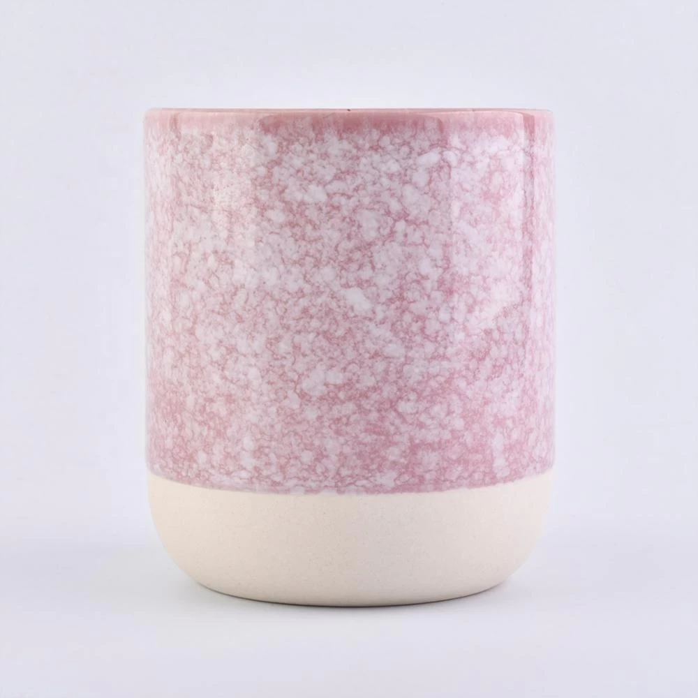 Home decoration matte pink ceramic candle vessel 8oz 10oz