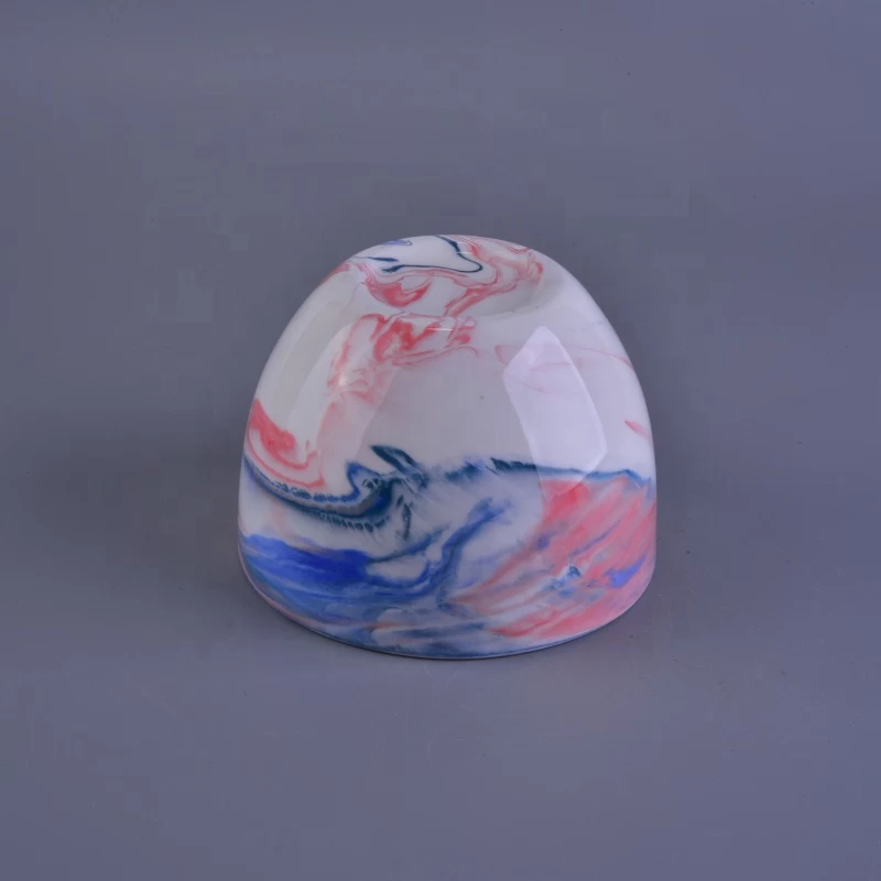 Home decor rainbow empty tealight ceramic tin candle jar