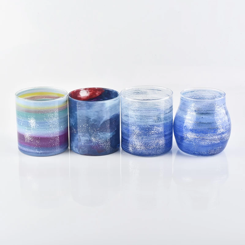 Hand painting votive glass candle holders home decor wholesales