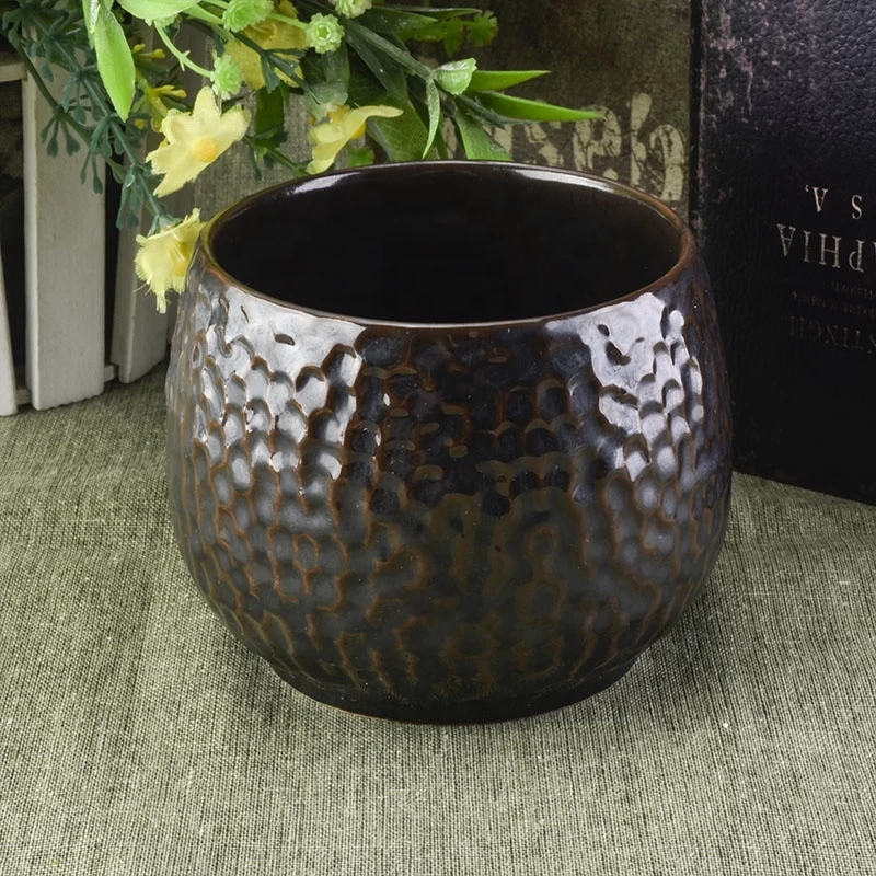 Empty bowl shape ceramic candle jars in bulk home decor