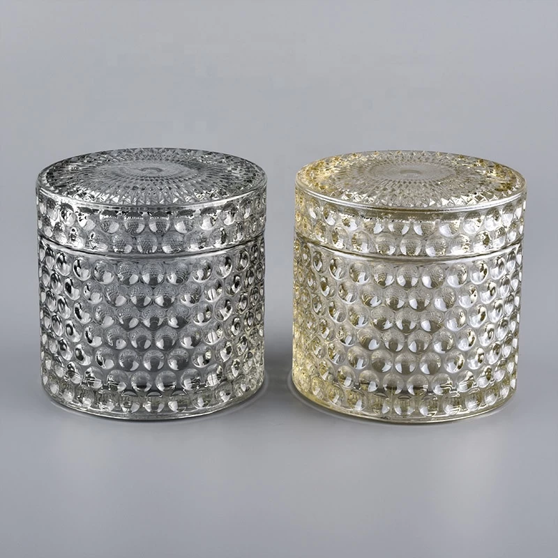 luxury glass candle container with lid