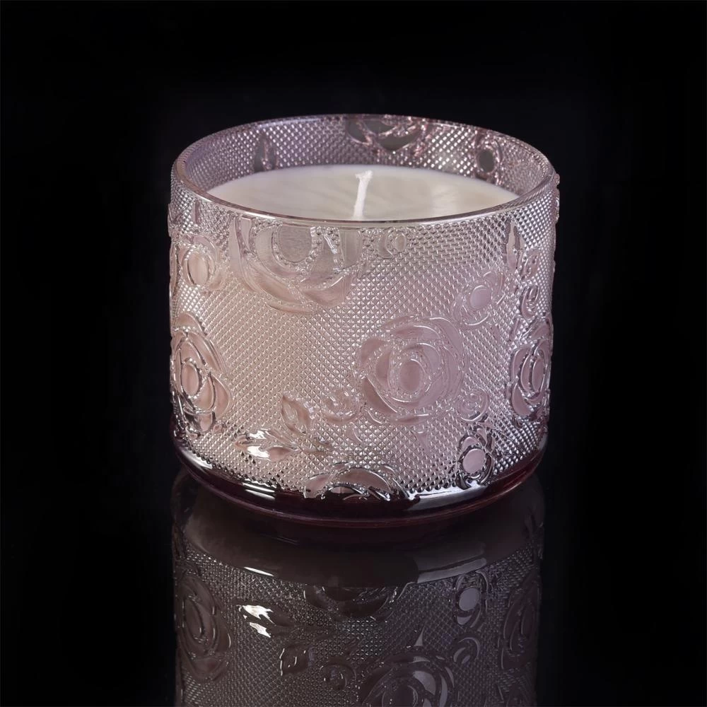 Sunny new design tealight pink rose candle glass holders