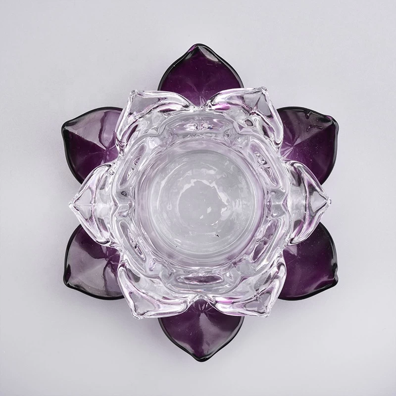 Luxury flower shape design glass candle jar for candle making