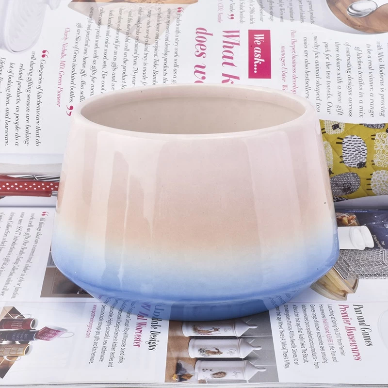 Luxury candle container ceramic iridescent candle vessel in bulk