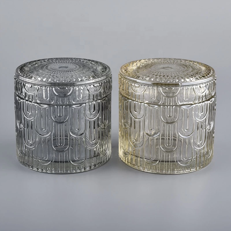 empty luxury glass candle vessels with lid