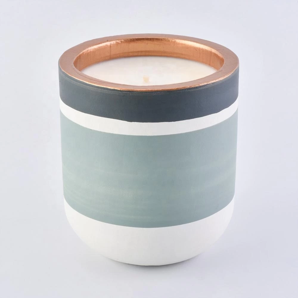 Wholesales glazed frosted votive ceramic candle jar 10oz 20oz