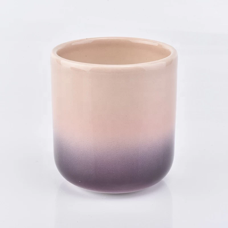 European style candle bottle iridescent ceramic candle cup supplier