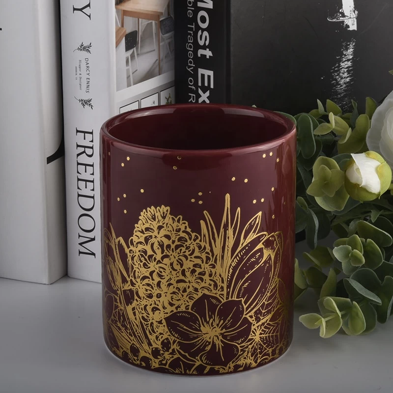 Wholesale Retro Home Decoration Large Capacity Color Ceramic Customized Candle Jar