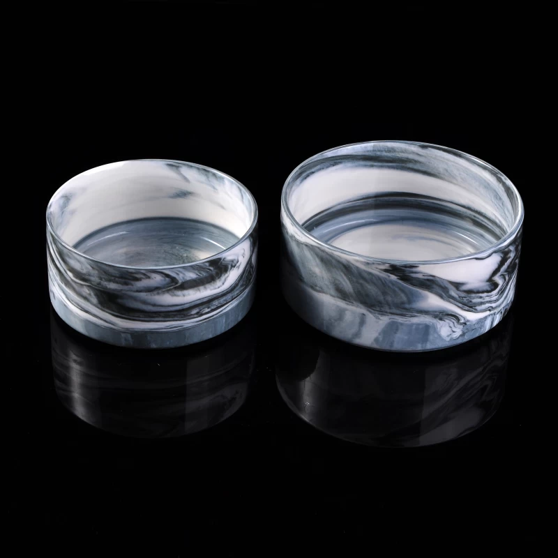 Home decor luxury marble effect custom ceramic  candle jar