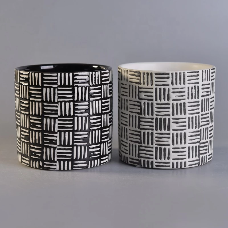 Eco-Friendly printing glaze candle votive holder ceramic candle jar home decoration wholesales