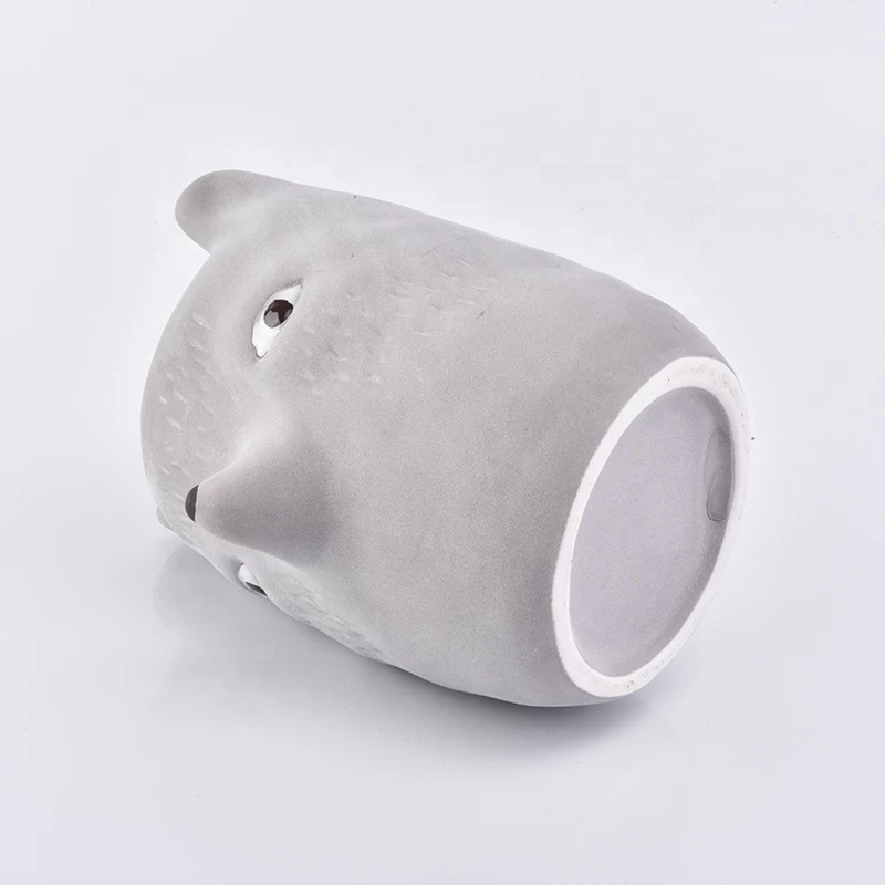 Animal-shaped empty matte votive candle jars ceramic candle vessel wedding decor supplier