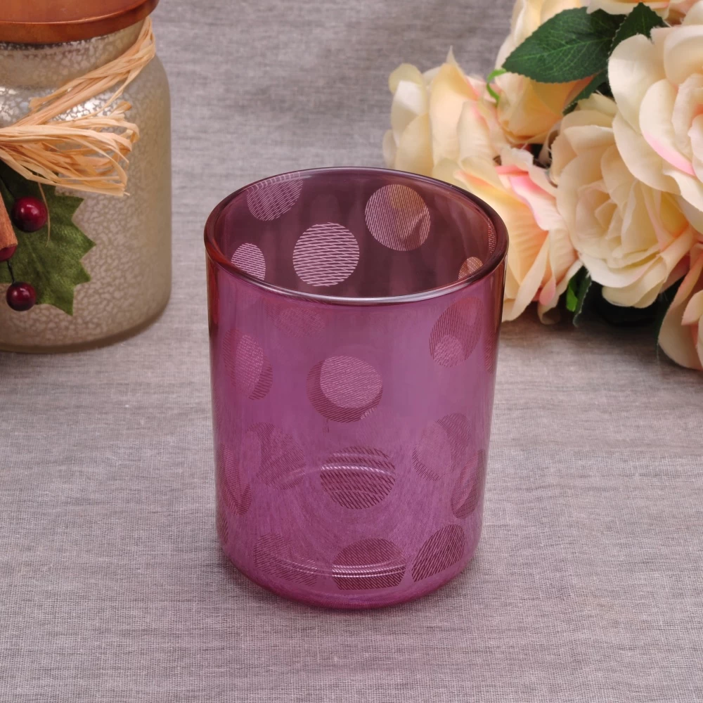 20oz Supplier luxurious pattern color crystal glass candle jars