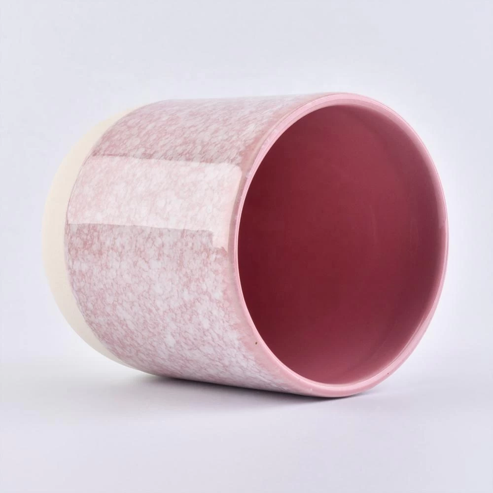 Home decoration matte pink ceramic candle vessel 8oz 10oz