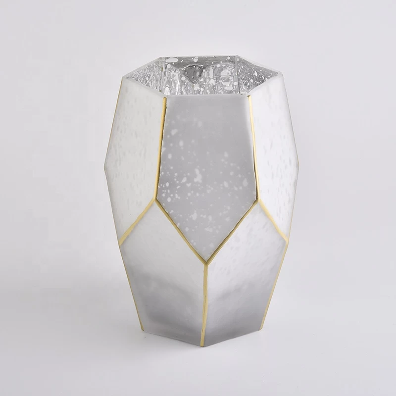 Sunny Hexagon silver mercury luxury glass candle jars